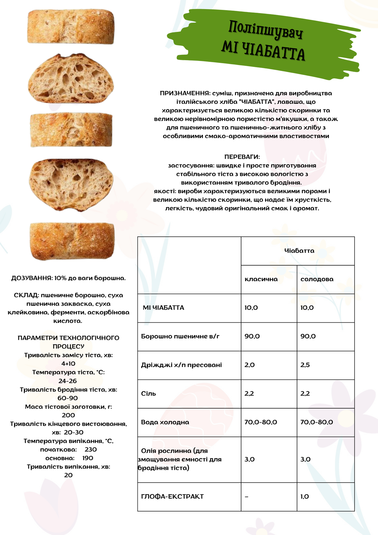 Суміш  МІ ЧІАБАТТА